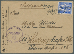 19579 Feldpostmarken: 1944, Insel Rhodos, Die Gezähnte Luftfeldpostzulassungsmarke Mit Schwarzem Lokalaufd - Autres & Non Classés