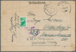 19583 Feldpostmarken: 1945, Kurland-Halbierung (rechte Hälfte) Mit Dienstsiegel Auf Faltbrief Bedarfsgebra - Other & Unclassified