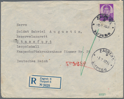 19608 Feldpost 2. Weltkrieg: 1940, (1.10.), Frankierter R-Brief Von Zagreb, Jugoslawien über Auslands-Brie - Sonstige & Ohne Zuordnung
