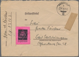 19610 Feldpost 2. Weltkrieg: 1941, (25.8.), Lila Antisemitische Vignette Auf Feldpostbrief Von Absender Be - Autres & Non Classés