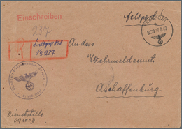 19613 Feldpost 2. Weltkrieg: 1941/1943, Vier Feldpost-R-Briefe Div. Einheiten Mit Versch. Kenn-Nummern Und - Sonstige & Ohne Zuordnung