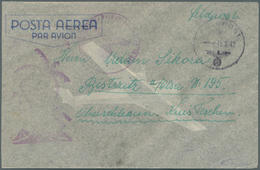 19614 Feldpost 2. Weltkrieg: 1942, AFRIKA-KORPS, Feldpostbrief (italienischer Luftpostumschlag) Mit Handsc - Other & Unclassified