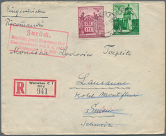 19652 Zensurpost: 1942, Frankierter R-Brief Aus "WARSCHAU 6.II." Mit Vorder- Und Rückseitig Zwei Verschied - Other & Unclassified