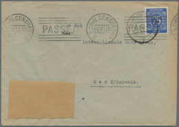 19655 Zensurpost: 1946, "U.S. CIVIL CENSORSHIP BERLIN - PASSED", Schwarzer Maschinenstempel Vorderseitig A - Autres & Non Classés
