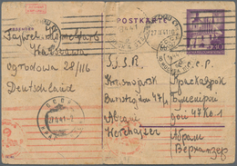 19667 Ghetto-Post: 1941, Warschauer Ghetto: Generalgouvernement 30 Gr Violett Ganzsachenkarte Aus Dem Ghet - Other & Unclassified