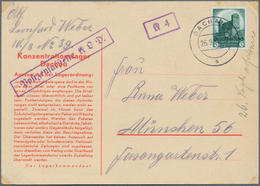 19671 KZ-Post: 1934 (26.9.), 6 Pfg. "Reichsparteitag 1934 Nürnberg" Mit Stempel DACHAU 2 Auf Beigefarbener - Covers & Documents