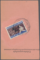19695 Lagerpost: Augsburg-Hochfeld: 1949, 50 Pfg. Blau Und Braun Mit Schwarzem Aufdruck "D.M. / P.O." Mit - Sonstige & Ohne Zuordnung