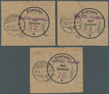 19702 Deutsche Lokalausgaben Ab 1945: 1945: BAD NAUHEIM, Gebührenmarken 42 - 70 Pfg, 3 Werte Mit Großer We - Other & Unclassified