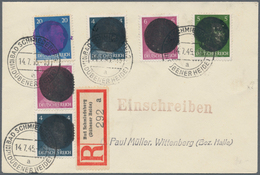 19703 Deutsche Lokalausgaben Ab 1945: 1945: BAD SCHMIEDEBERG (LEIPZIG), 4 Und 6 Pfg (je 2x) Sowie 5 Und 20 - Autres & Non Classés