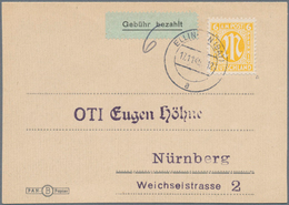 19705 Deutsche Lokalausgaben Ab 1945: ELLINGEN, 1945: Gebührenzettel Mit Handschriftlichem Eintrag Der Geb - Andere & Zonder Classificatie