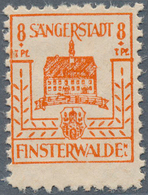 19709 Deutsche Lokalausgaben Ab 1945: FINSTERWALDE, 1945: Wiederaufbau 8 Pf + 7 Pf, Gelblichrot Mit Amtlic - Other & Unclassified