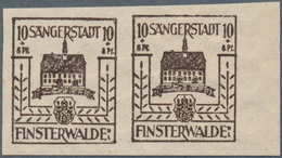 19712 Deutsche Lokalausgaben Ab 1945: FINSTERWALDE, 1945: Wiederaufbau 10 Pf + 8 Pf, Schwarzviolettbraun I - Andere & Zonder Classificatie