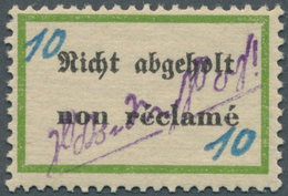19720 Deutsche Lokalausgaben Ab 1945: 1945: GROSSRÄSCHEN, Postzettel 10 Pfg "Nicht Abgeholt", Postfrisches - Other & Unclassified
