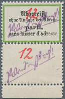 19725 Deutsche Lokalausgaben Ab 1945: GROßRÄSCHEN, 1945: 12 (Pf) In Roter Tinte Auf Postzettel "Abgereist. - Autres & Non Classés