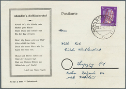 19738 Deutsche Lokalausgaben Ab 1945: MÜHLBERG, 1945: 6 Pf Mit Rotem Aufdruck Auf Postkarte Vom 2.8.45 Nac - Autres & Non Classés