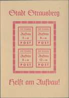 19744 Deutsche Lokalausgaben Ab 1945: Strausberg, 1946, Wiederaufbau-Block In LEBHAFTROSAKARMIN, Ungebrauc - Autres & Non Classés