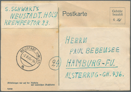 19749 Alliierte Besetzung - Gebühr Bezahlt: 1945, "Neustadt (HOLST) 2.8.45" Auf "Gebühr Bezahlt 6 Rpf" Zuf - Autres & Non Classés