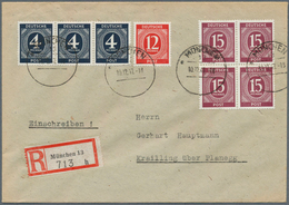 19777 Alliierte Besetzung - Gemeinschaftsausgaben: 1947, Freimarke 4 Pf Ziffer Schwarzblau Im Dreierstreif - Other & Unclassified