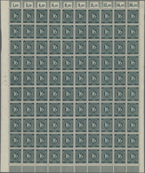 19779 Alliierte Besetzung - Gemeinschaftsausgaben: 1946, 6 Pf. Ziffern Kompletter Bogen (100 Stück) In Sel - Autres & Non Classés