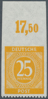 19781 Alliierte Besetzung - Gemeinschaftsausgaben: 1946, 25 Pfg. Ziffer, Postfrisches Luxus-Platten-Oberra - Autres & Non Classés