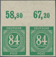 19787 Alliierte Besetzung - Gemeinschaftsausgaben: 1946, 84 Pf. Ziffern Völlig UNGEZÄHNT Im Waagrechten Ob - Other & Unclassified