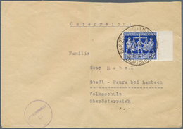 19802 Alliierte Besetzung - Gemeinschaftsausgaben: 1948, 50 Pfg. Hannover-Messe, Seitenrandstück Als Porto - Andere & Zonder Classificatie