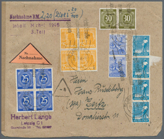 19805 Alliierte Besetzung - Gemeinschaftsausgaben: 1948, Zehnfach-Frankatur, 560 Pfennig Auf Nachnahme Bel - Other & Unclassified