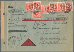 19819 Sowjetische Zone - Berlin Und Brandenburg: 1945, 8 Pf Orangerot, 7 Stück Als Portogerechte MeF Auf N - Other & Unclassified