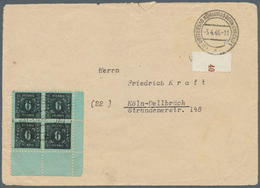 19824 Sowjetische Zone - Mecklenburg-Vorpommern: 1945, 6 Pf Schwarz Auf Maigrün, 4er-Block Von Der Rechten - Andere & Zonder Classificatie