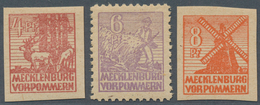 19850 Sowjetische Zone - Mecklenburg-Vorpommern: 1946, Abschiedsserie 4 Pfg., 6 Pfg. Und 8 Pfg. Postfrisch - Autres & Non Classés