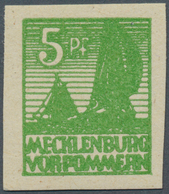 19852 Sowjetische Zone - Mecklenburg-Vorpommern: 1946, Abschiedsserie 5 Pfg. Auf Grauem Papier In Der Selt - Andere & Zonder Classificatie