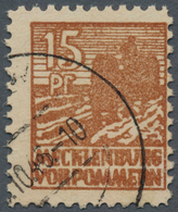 19864 Sowjetische Zone - Mecklenburg-Vorpommern: 1946: 15 Pfg, Dünnes Glattes Papier, Glatte Gummierung, S - Other & Unclassified