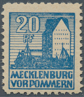 19868 Sowjetische Zone - Mecklenburg-Vorpommern: 1946, Abschiedsserie 20 Pf Schwärzlichgrauultramarin, Pos - Andere & Zonder Classificatie