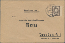 19913 Sowjetische Zone - Ost-Sachsen: 1945, 3 Pf Hellgraubraun, Rechtes Randstück Als Portogerechte EF Auf - Autres & Non Classés