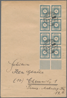 19921 Sowjetische Zone - Ost-Sachsen: 1945, 4 Pf Dkl'graublau, 8er-Block Vom Unterrand Als Portogerechte M - Andere & Zonder Classificatie