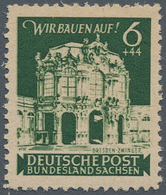 19942 Sowjetische Zone - Ost-Sachsen: 1946 Wiederaufbau Dresdner Zwinger 6+44 Pf. Dunkelgraugrün Mit Linie - Other & Unclassified