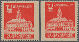 19949 Sowjetische Zone - Ost-Sachsen: 1945, 12 Pfg. Dresdner Zwinger, Probedruck Lebhaftrot Auf Graustichi - Other & Unclassified