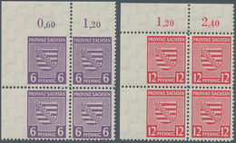 19950 Sowjetische Zone - Provinz Sachsen: 1945, Provinzwappen 6 Pfg. Grauviolett Und 12 Pf Dunkelrosarot W - Andere & Zonder Classificatie