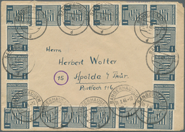 19951 Sowjetische Zone - Provinz Sachsen: 1945, 1 Pf Schwärzlichgrünlichblau, 24 Stück Als Portogerechte M - Other & Unclassified