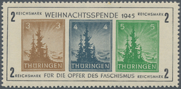 19983 Sowjetische Zone - Thüringen: 1945: Sog. Antifablock Mit 3 Pfg. Dunkelbraunocker Auf Papier "x" In T - Other & Unclassified