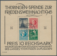 19990 Sowjetische Zone - Thüringen: 1944, Weihnachtsblock, Type I Auf T-Papier, Sauber Gestempelt "ERFURT - Andere & Zonder Classificatie