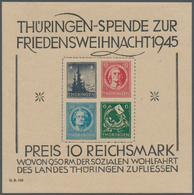 19991 Sowjetische Zone - Thüringen: 1945, Weihnachtsblock In Sehr Seltener Papiersorte V (graugefasertes P - Other & Unclassified