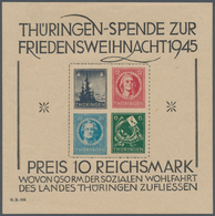 19991 Sowjetische Zone - Thüringen: 1945, Weihnachtsblock In Sehr Seltener Papiersorte V (graugefasertes P - Autres & Non Classés