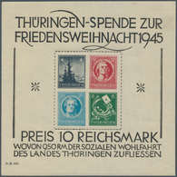 19992 Sowjetische Zone - Thüringen: 1945, Weihnachts-Block (Type III) Auf Weissem Holzfreiem Kartonpapier - Other & Unclassified