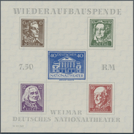 19995 Sowjetische Zone - Thüringen: 1946, Blockausgabe Zum Wiederaufbau Des Nationaltheaters Weimar Mit 5 - Autres & Non Classés