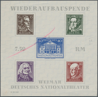 19996 Sowjetische Zone - Thüringen: 1946, Theaterblock Mit Wz. XZ "Stufen Flach Fallend" (von Der Rückseit - Andere & Zonder Classificatie