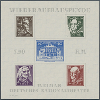 19997 Sowjetische Zone - Thüringen: 1946, Theaterblock Mit Wz. X "Stufen Flach Fallend" (von Der Rückseite - Other & Unclassified