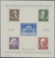 20001 Sowjetische Zone - Thüringen: 1946, Theaterblock Mit Wz. XZ "Stufen Steil Fallend" (von Der Rückseit - Autres & Non Classés