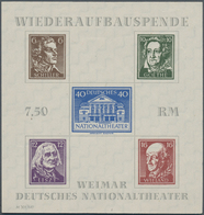 20002 Sowjetische Zone - Thüringen: 1946, Theaterblock Mit Wz. XZ "Stufen Steil Fallend" (von Der Rückseit - Other & Unclassified