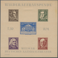 20007 Sowjetische Zone - Thüringen: 1946, Theaterblock Auf Holzhaltigem, Gelblichgrauem Papier, Blocktype - Other & Unclassified
